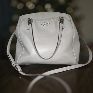 Coach Light Gray Leather Shoulder Bag